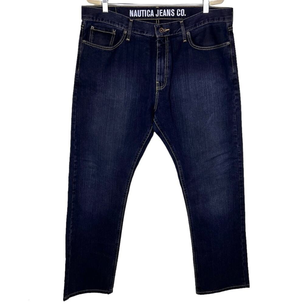 Nautica Dark Wash Relaxed Fit Jeans 36x33 Preppy Classic